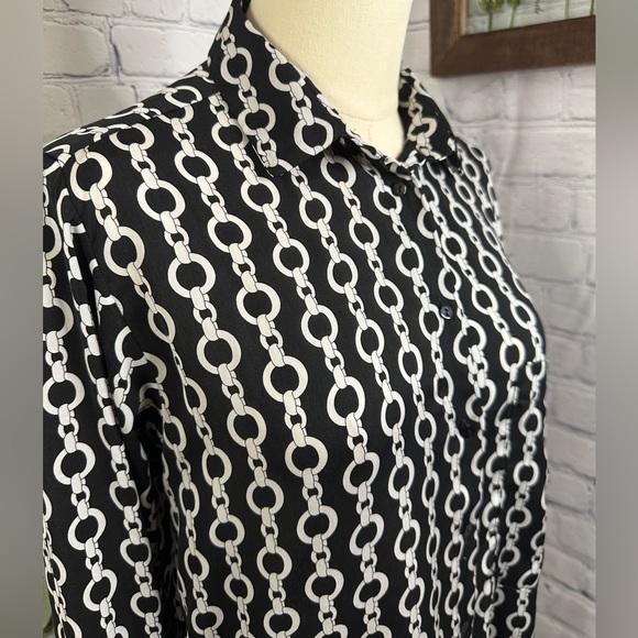 Zara Satin Chain Button Down tunic blouse - Picture 3 of 7